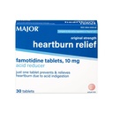 MAJOR Original Strength Heartburn Relief - Famotidín Tablety, 10 mg - Redukcia kyseliny - 30 tabliet (1-Pack)
