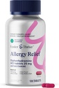 Foster & Thrive Difenhydramín 25mg Alergická úľava pre sezónne alergie, svrbenie vodnaté oči, sipot, Runny Nose, Fast-Acting Antihistaminika medicína pre deti a dospelých