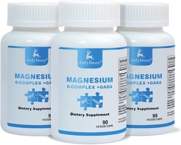 3 fľaše šesťnásobný komplex horčíka 350 mg horčíka Glycinátu, jablka, citrátu, taurín, oxid, L-treonát pre svaloviny, Nerves, & Energy, GABA Sleep Support