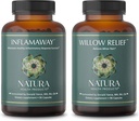 Natura Health Products InflamAway and Willow Relief Supplement Bundle - Modulovať zdravú zápalovú reakciu - Posilňuje uvoľnenie svalov
