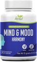 Myseľ a nálada Harmony - Zlepšená jasnosť a zameranie - Rovnováha Mood Swings - Podpora Emocionálna regulácia - Non Drowsy Formula - 100% bylinné a prírodné