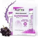 Aurora Nutrascience Nano-Liposomal Glutathione, Grape Powdered Drink Mix Immune & Antioxidant Gut Health Support Supplement, 750 mg per Serving, Non-GMO, Sugar-Free, 30 Single Serve Packets