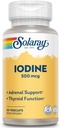 Solaray Iodine 500 mcg | May Help Support Healthy Thyroid Function, Metabolism, Focus and Energy | Non-GMO, Vegan | 30 VegCaps | Pack of 2