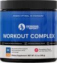 Designs for Sport Workout Complex - NSF Certified for Sport Pre Cvičenie Powder - L-tyrozín, Acetyl L-karnitín, Kreatín a kofeín na podporu tréningu zotavenie, energie a zaostrovanie (6.3 oz)