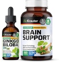 BIO KRAUTER Ginkgo Biloba Tincture 2 Fl. Oz. & Podpora mozgu 100 kapsúl