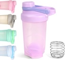 D.Y.A 16oz Purple Sports Shaker Fľaša pre proteínové Shake, Pre cvičenie, Cestovanie, BPA zadarmo a umývačka riadu Trezor