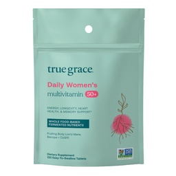 Pravá Grace Daily Ženy Multivitamín 50+ - 120 Tablety Easy-to-Swallow - Immune, Energy, Longevity & Memory Support - Vegan - Gluten, Soy & Iron Free - 60 Servings