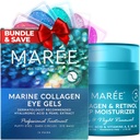 MAREE Eye Gels & Collagen Hydratačný krém na tvár Bundle - Pod očné gély pre opuchnuté oči a tmavé kruhy, Anti Aging Face Cream s hydratačným účinkom - Marine Collagen & Hyaluronic Acid, Retinol