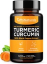PhiNaturals Turmeric Curcumin Supplement with Black Pepper Extract - 4200 mg Celo Curcuma Root Equivalent per 3 Capsules Serving - Tumeric Pills