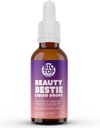 Krása Bestie Vegan Tekuté kvapky, Biotín, Vitamín C, Kyselina hyalurónová, Multi-Benefit Vitamíny Zmes na podporu zdravé vlasy, rast kože a nechtov, bez cukru 1 fl oz.
