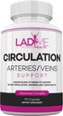 LadyMe Circulation and Vein Support Pomáha znížiť nepohodlie v nohách a podporuje zdravé kardiovaskulárne funkcie s Butchers Broom, Diosmin, Hawthorn až 3-Months Dodávka pre ženy 90 Kapsule
