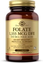 Solgar Folát 1,333 mcg DFE (kyselina listová 800 mcg) - 250 tabliet - Prenatálna podpora - Non-GMO, Vegan, Gluten Free, Dairy Free, Kosher - 250 Servings