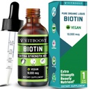 Extra sila 10 000mcg Biotin Liquid Kvapky s organickým Berry Flavor 60 Slúži 