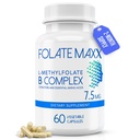 L-metylfolát + B12 Metylkobalamín a B6 zmes (7,5 mg) - 60 kapsúl - aktívny B-komplex s kofaktormi a esenciálnymi aminokyselinami - negeneticky modifikovaný, bez lepidla, bez plnív