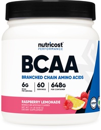 Nutricost BCAA Powder (Raspberry Lemonade, 60 Servings) - Optimálny pomer 2:1:1