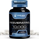 WELLNESS LABSRX Resveratrol 120 Kapsule, Resveratrol Supplement, Resveratrol 1000mg Polygonum Root, Trans Resveratrol for Healthy Aging, Heart, Brain Health Support - Vegan, Keto