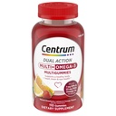Centrum MultiGummies Multi+ Omega 3 Dual Action, Multivitamínový, Multivitamínový/Multiminerálny/Omega 3 Supplement, Jahodový/Lemon/Pomarančové príchute - 110