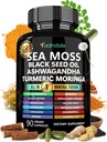 Adndale Sea Moss Black Seed Oil Ashwagandha Ginger Capsules. SeaMoss kapsuly s olejom z čierneho semena, Ashwagandha, Turmerica, Moringa, Bladderwrack, Burdock Root, Manuka med, škorica