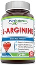 Pure Naturals L-Arginine 500 Mg Kapsule, podporuje kardiovaskulárne zdravie, podporuje zdravú imunitnú funkciu a Hormone zdravie, podporuje zdravý obeh (120)