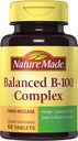 Nature Made Balanced B-100 Timed Release (Thiamin, Riboflavin, Niacin, B6, B12, Biotin, Panthenic Acid & Folic Acid) Tablety 60 Ct