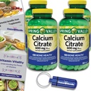 Jarné údolie Titračné tablety Dietetické doplnky 600 mg 300 Ct 4 ks Výber Bundle (1200 celkom) + vitamínový sprievodca & Pill kontajner (6 položiek)!