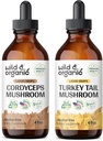 Wild & Organic Cordyceps Tincture 4 fl oz & Turkey Tail Mushrom Tincture 4 fl oz