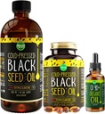 Maju Superfoods veľký čierny olej zo semien a Oregano Bundle