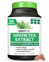 Zenwise Health Zelený čaj extrakt kapsuly pre mužov a ženy - EGCG doplnok so zelenou kávou Bean extrakt Boosts Energia a pamäť - Imunitná podpora pre pokožku, mozog a srdce zdravie - Vegan - 120 gróf