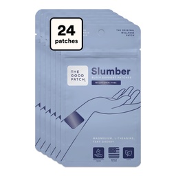 Dobré Patch Sleamber Sleep Patch Support, Melatonin Free, Trvalé uvoľnenie, Prírodný patch s L-Theanine, horčík, Tart Cherry Extract, Plant Powered Wearable Wellness (24 celkom Patches)