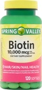 Jar Valley Biotin Dietary Supplement, 10 000 mg, 120 Softgels