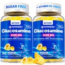 Glukózamín bez cukru Plnený Gummy - Glukozamín Supplement Plus Chondroitín, MSM, Turmérie, Boswellia, kyselina hyalurónová, vitamín D3 a zinok, 120 Gumies, 60 Servíry