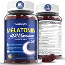 Melatonín 20mg Gummy pre dospelých - bezcukrový melatonín Gummy Extra sila s L-theanine, horčík, Ashwagandha, kurkuma, D3 & Zinok - Non-Habit formovanie