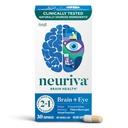 NEURIVA Mozog + Eye Supplement for Memory, Focus & Concentration with Lutein & Vitamíny A C E and Zinok for Eye Health & Zeaxantin to Filter Blue Light, 30ct Kapsule