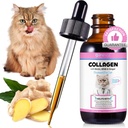 Kolagén pre mačky 2 fl.oz, Liquid Collagen pre mačky kvapky, Premium Grass-feed kolagény pre kožu mačiek a kozí doplnok, Svrbenie Relief pre mačky s alergiami Imunita, s hovädzím kolagénom, Biotin, MSM