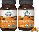 ORGANIC INDIA Turmeric Curcumin with Black Pepper - Bylinné doplnky, Spoločná podpora a podpora imunitného systému, plná Root Supplement, Trikatu, USDA Certified Organic - 180 Kapsule