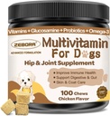 Pes Multivitamín s minerálmi pre celkové zdravie - Psie vitamíny a doplnky s glukozamínom, Probiotiká pre Puppy & Senior Psy s minerálmi - Omega 3 Rybí olej pre kožu & Coat - 100 Žuvačky