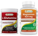 L-glutamín Čistý prášok 1 LB a glykolát horečnatý 425 mg