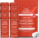 Viter Energy Original Caffeine Mints Škorica chuť 6 Balenie a 1/2 libra hromadná taška Bundle - 40mg kofeín, B vitamíny, bez cukru, Vegan, Výkonný Energy Booster pre zaostrovanie a bdelosť