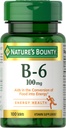 Prírodné Bounty vitamín B6 100 mg tablety - podporuje energetický metabolizmus a nervový systém zdravie, 100 Ct