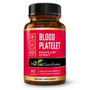 Bylinné dobroty Papaya Leaf Blood Doštičkové Kapsule - 60/600mg 20x Sila - Krvné doštičky, Bone Marrow, Immune Support - Krv Čistenie Vzorec - Bylinné Remedy - Vyrobené v USA