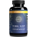 Primal Harvest Primal Sleep Support Supplement for Adults with Melatonin, GABA, Valerian Root, L-Trytophan, Magnézium Bisglycinát Chelát, and harmanček for Deep Restful Sleep