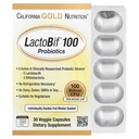 California Gold Nutrition LactoBif Probiotiká, 100 Blion CFU, 8 Aktívne a klinicky skúmané probiotické kmene, bez cukru, vegetariánska, Individuálne obojstranne uzavreté blistre, 30 Veggie Kapsule