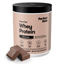 Perfect Keto Pure Whey Protein Powder Izolate Delicious 100% Grass Fed Meal Replacement Shake No Umelci, Gluten Free, Soy Free, Non-GMO (Čokolát)