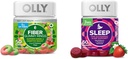 OLLY Fiber Gummy prsteňy 50ct & Spánok Gummy 60ct s Melatonin, L-Theanine, harmanček, citrónový balzam