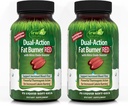 Irwin Naturals Dual-Action Fat Burner RED - 75 Liquid Soft-Gels, Balenie 2 - Výkonný Thermogenický s Posilňovač oxidu dusnatého - 50 Celkové služby