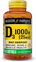 MASSON NATURAL Vitamin D3 25 mcg (1000 IU), podporuje celkové zdravie, posilňuje kosti a svaly, z rybieho oleja z pečene, 300 softgelov