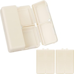 FYY Daily Pill Organizátor,2 ks 7 kompartmenty Prenosné Pill case Travel Pill Organizátor,[Folding Design] Pill Box pre Purse Pocket držať vitamíny,Cod Liver Oil,Doplnky a lieky-White