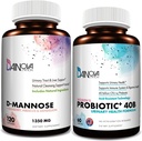 D Mannose Kapsule a probiotiká pre ženy Bundle I Urinary Tract + Vaginal Health Support I UTI and Yeast Infection Control I Vegan, Gluten Free I Made in USA