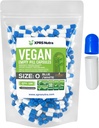 XPRS Nutra Veľkosť 0 Prázdne Kapsule - 100 Počet prázdnych vegánskych kapsúl - Vegetariánske tabletky - DIY Rastlinné kapsule Plnenie - Vegetariánske pilulky pre Do-It-Yourself Supplements (Blue/White)