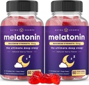 NutraChamps (Pack of 2 Melatonin Gummies for Adults, Extra Strength Sleep Aid Vitamíny, 5mg alebo 10mg Dose, Vegan Natural Lawberry Flavor Supplement for Better Sleep, 120 Gummies